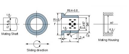 JDB CAST BRONZE BUSH WITH EMBEDDED LUBRICANTS